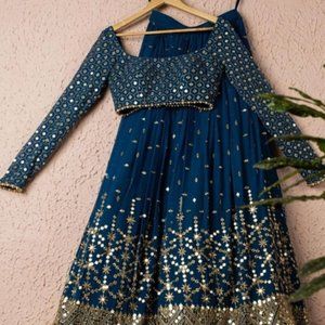 Charming Teal Blue Lehenga Heavy Georgette sequence lehenga choli wedding